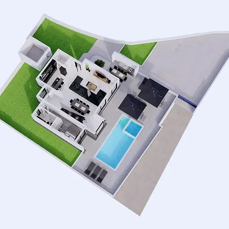 Modern Sea View Villa, Private Pool, Whirlpool, Calm & Near * Kaštela